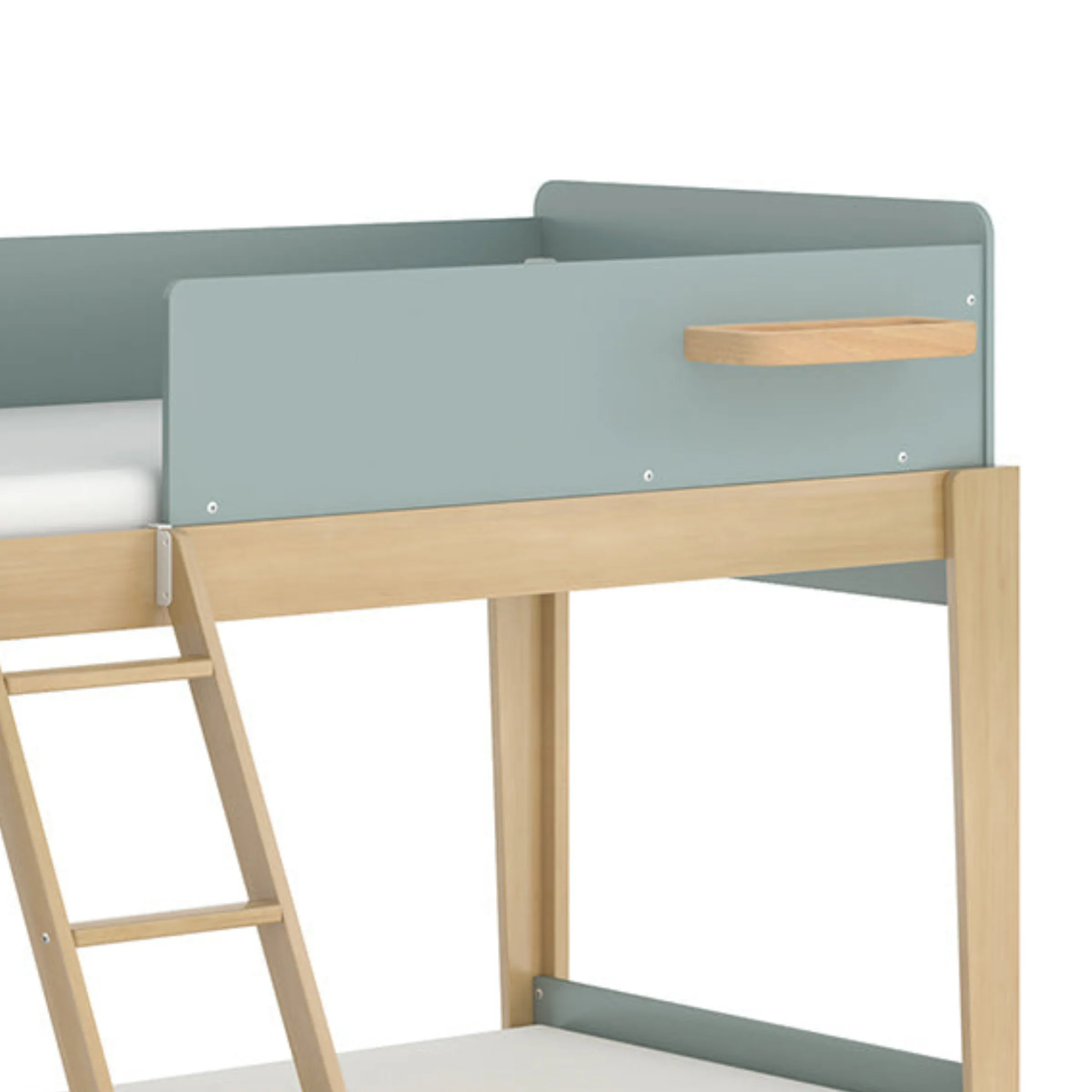 Boori Natty Kids Single Bunk Bed + Ladder, Blueberry and Almond