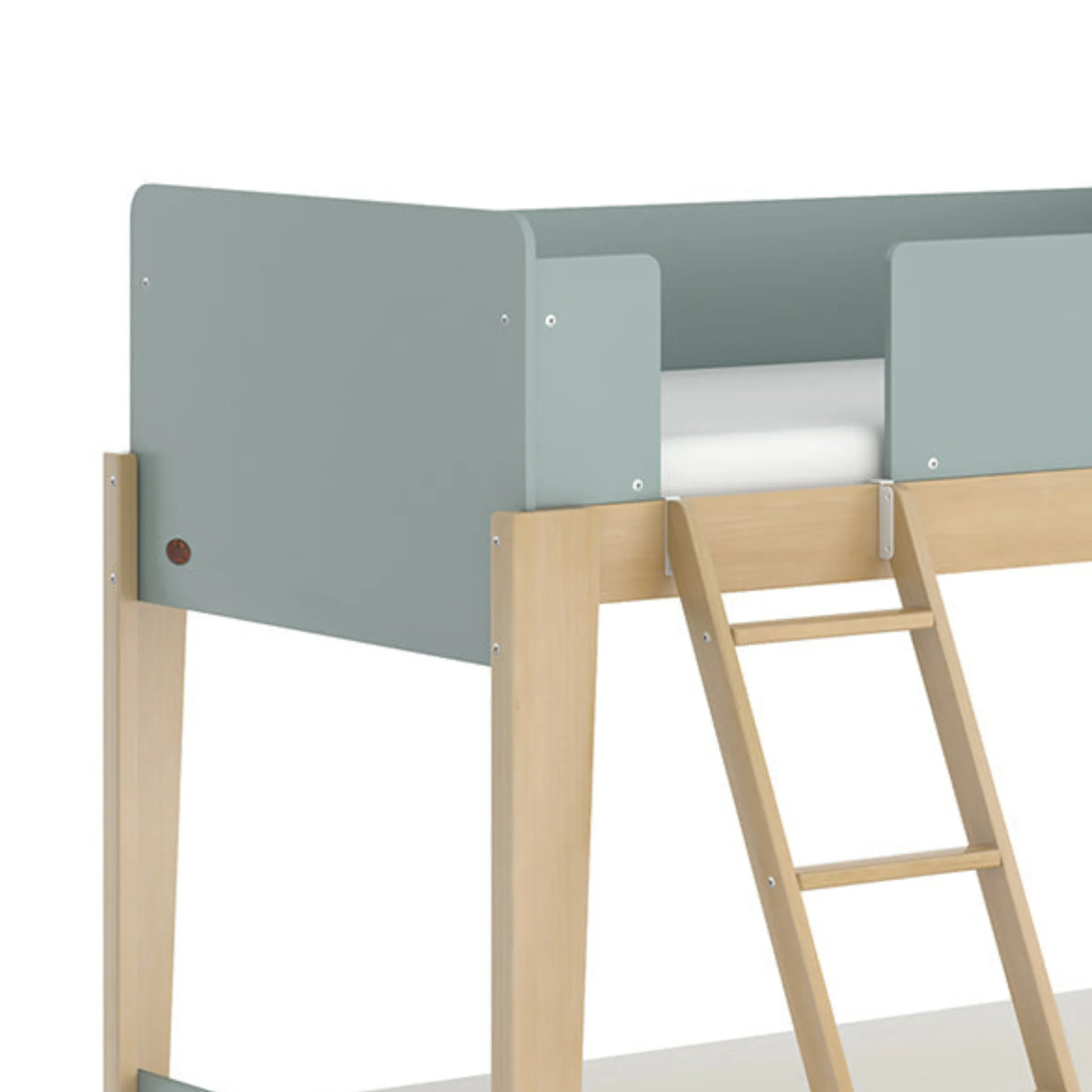 Boori Natty Kids Single Bunk Bed + Ladder, Blueberry and Almond