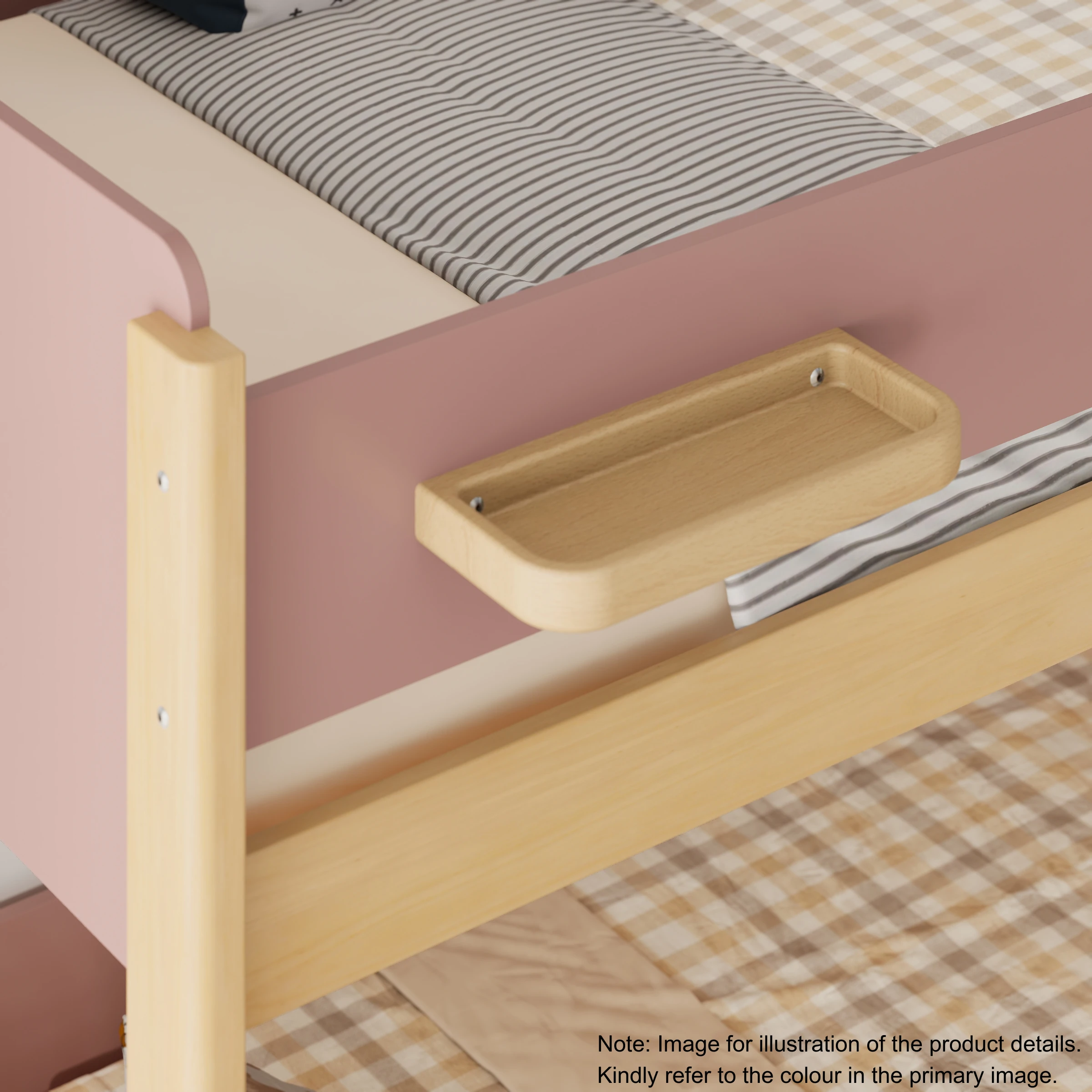 Boori Natty Kids King Single Loft Bed + Ladder, Cherry and Almond