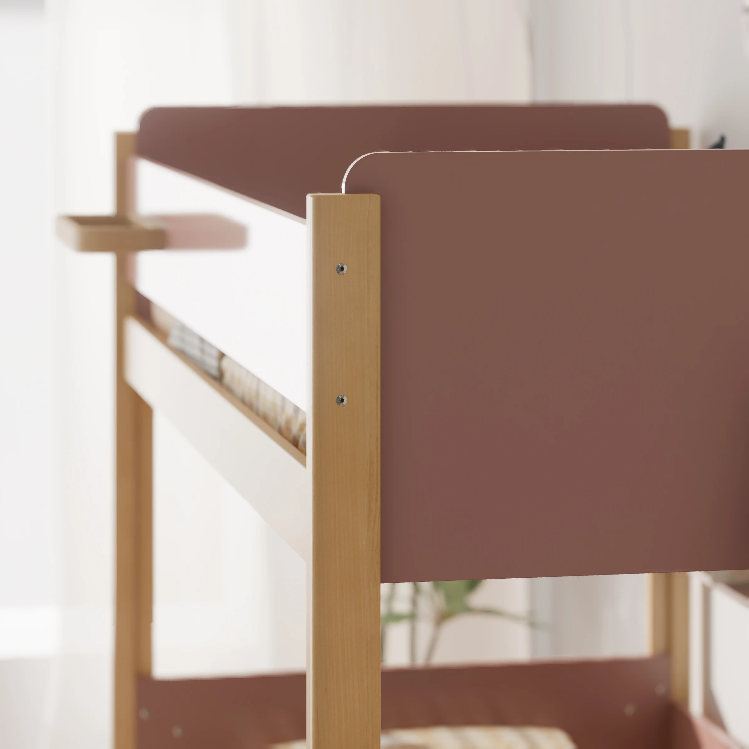 Boori Natty Kids King Single Bunk Bed + Ladder, Cherry and Almond