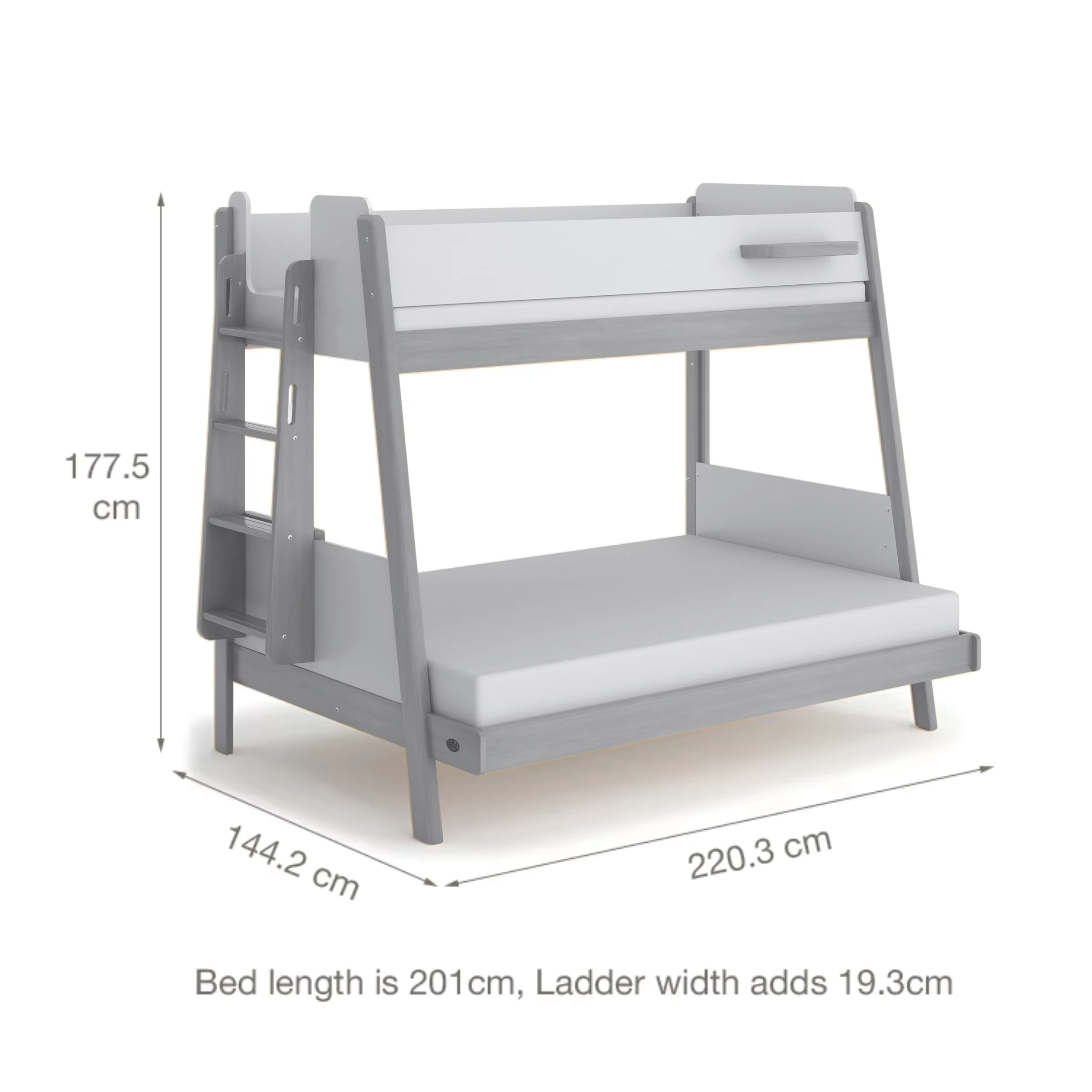 Boori Natty Kids Maxi Bunk Bed + Ladder, Cherry and Almond