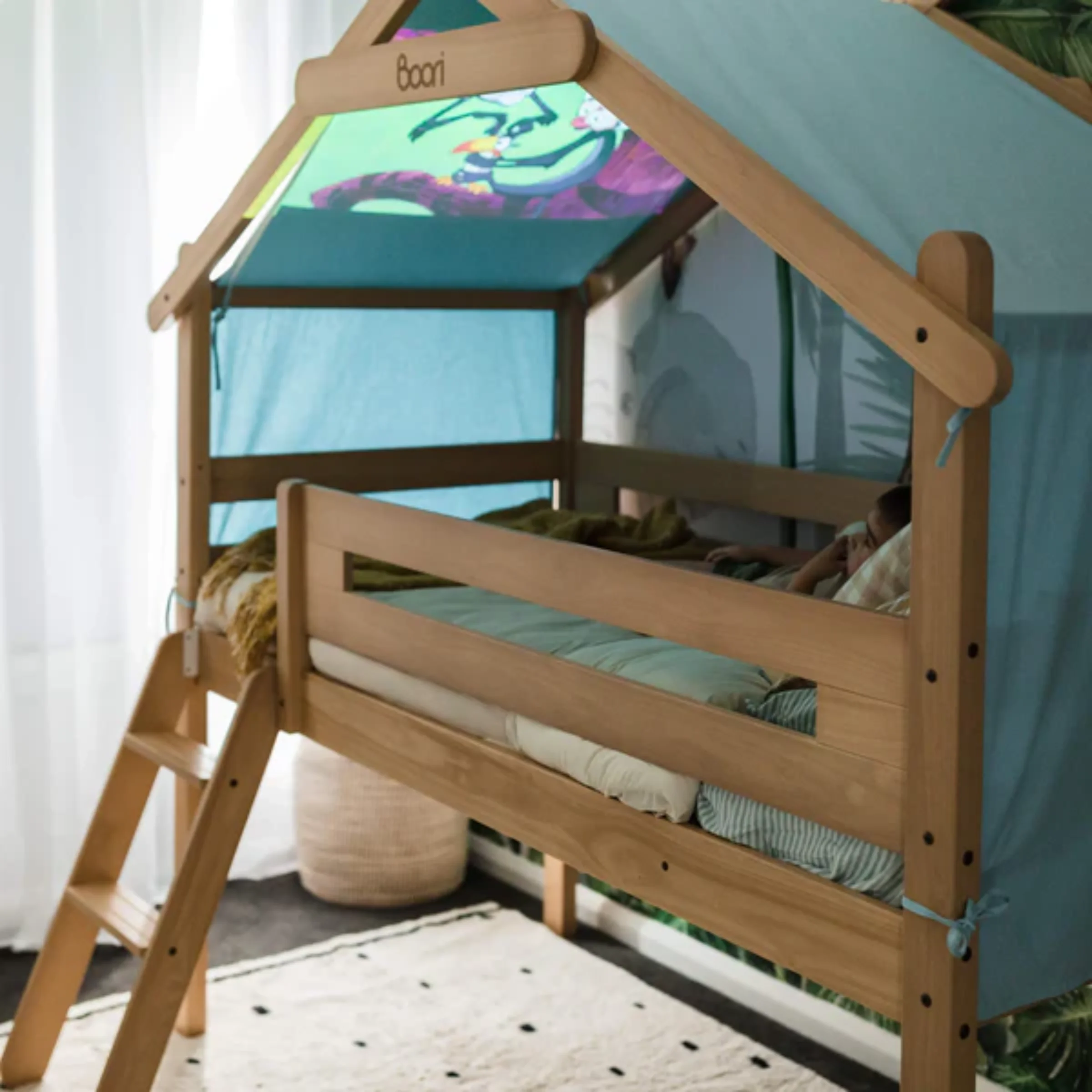 Boori Forest Kids Teepee Single Loft Tent Canopy, Blueberry