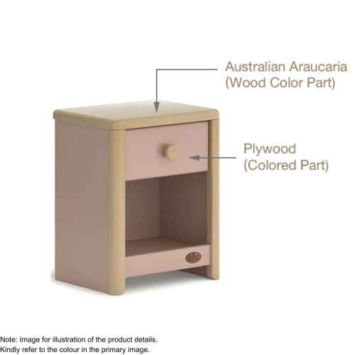 Boori Avalon Kids Bedside Table, Blueberry and Almond