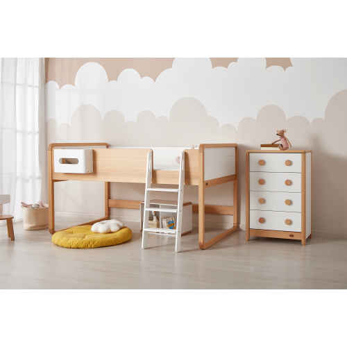 Boori Byron Kids 4 Drawer Chest, Barley White and Beech