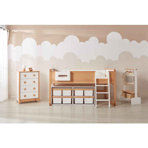 Boori Byron Kids 4 Drawer Chest, Barley White and Beech