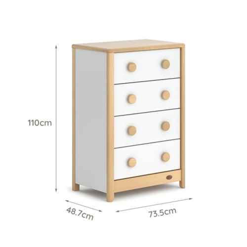 Boori Byron Kids 4 Drawer Chest, Barley White and Beech