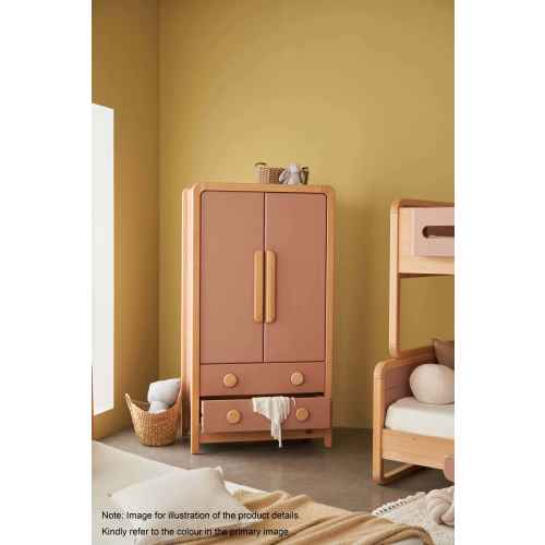 Boori Byron Kids 2 Door wardrobe with 2 drawers, Barley White and Beech