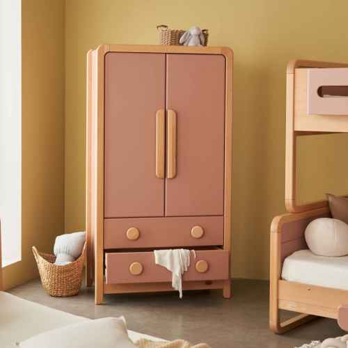 Boori Byron Kids 2 Door wardrobe with 2 drawers, Cherry and Beech