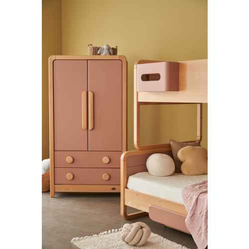 Boori Byron Kids 2 Door wardrobe with 2 drawers, Cherry and Beech