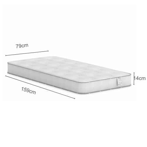 Boori Natty Kids Bedside Bed Pocket Spring Mattress 159x79cm