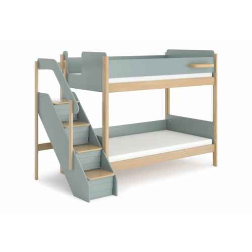 Boori Natty Kids King Single Bunk With Storage Staircase, Blueberry and Almond