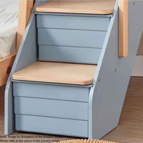 Boori Natty Kids King Single Loft Bed with Storage Staircase, Cherry and Almond