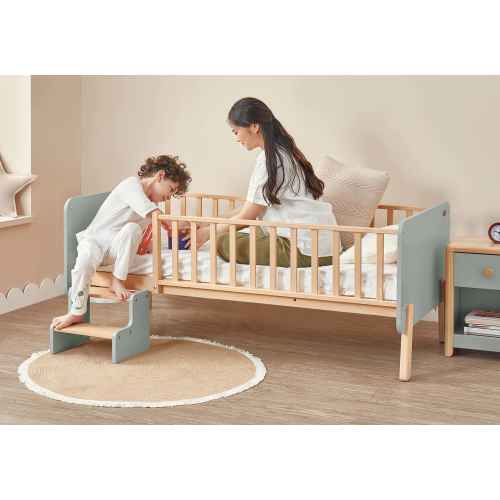 Boori Natty Kids Bedside Bed, Blueberry and Almond