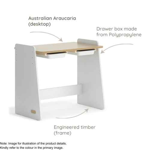 Boori Natty Kids Desk, Blueberry and Almond