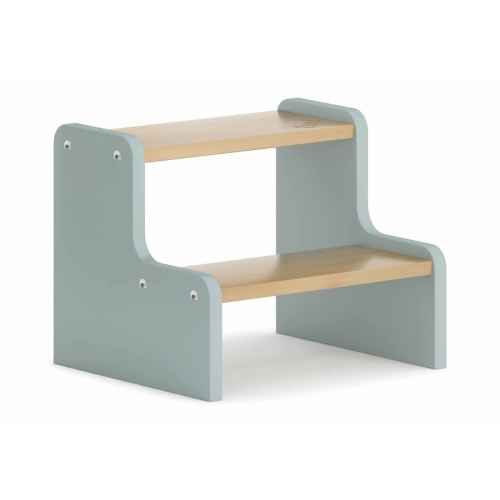 Boori Natty Kids Bedside Bed with Step Stool, Blueberry and Almond