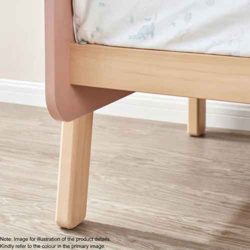 Boori Natty Kids Bedside Bed with Step Stool, Blueberry and Almond