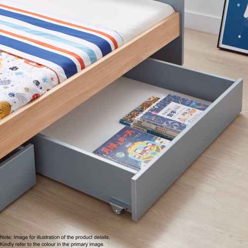 Boori Neat Kids Single Bed with 2 Underbed Storage Drawers, Cherry and Almond