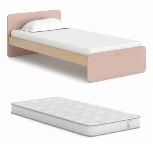 Boori Neat Kids Single Bed with Spring Mattress, Cherry and Almond