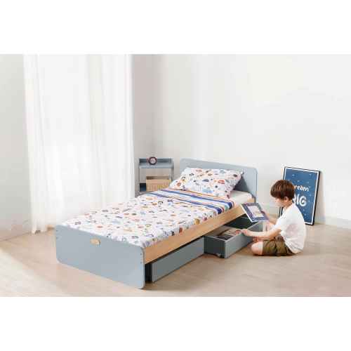 Boori Neat Kids Single Bed Frame, Blueberry and Almond