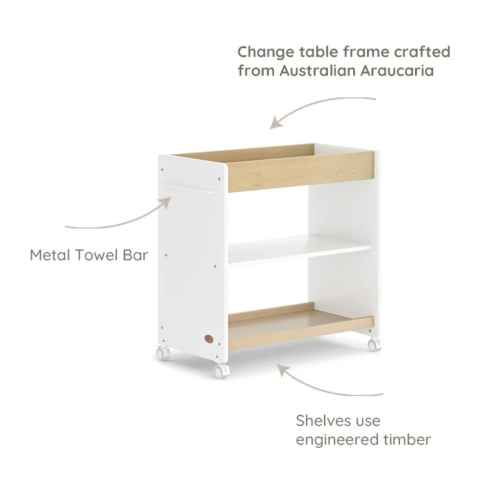 Boori Neat Kids 3 Tier Changer with Soft Lux Change Pad