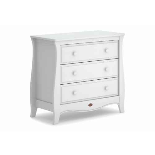 Boori Sleigh Kids 3 Drawer Chest Smart Assembly, Barley White