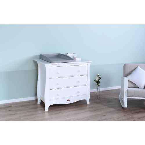 Boori Sleigh Kids 3 Drawer Chest Smart Assembly, Barley White