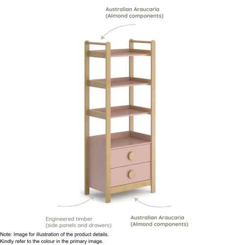 Boori Tidy Kids Storage Bookcase, Barley and Almond