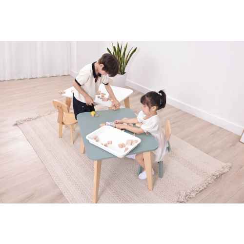 Boori Tidy Kids Table V23 With Two Chairs Package, Blueberry and Almond