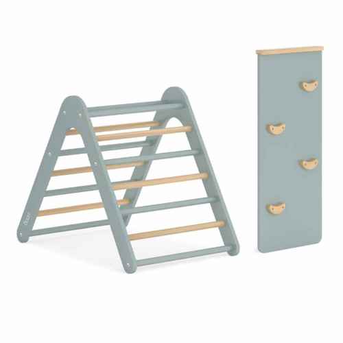 Boori Tidy Kids Climbing Triangle & Ramp 2 Piece Set, Blueberry and Almond