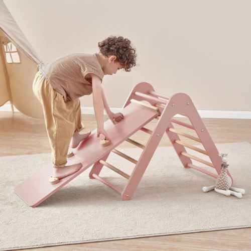 Boori Tidy Kids Climbing Triangle & Ramp 2 Piece Set, Cherry and Almond