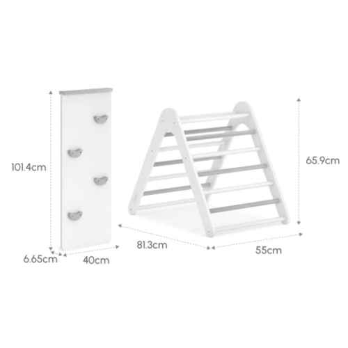 Boori Tidy Kids Climbing Triangle & Ramp 2 Piece Set, Cherry and Almond