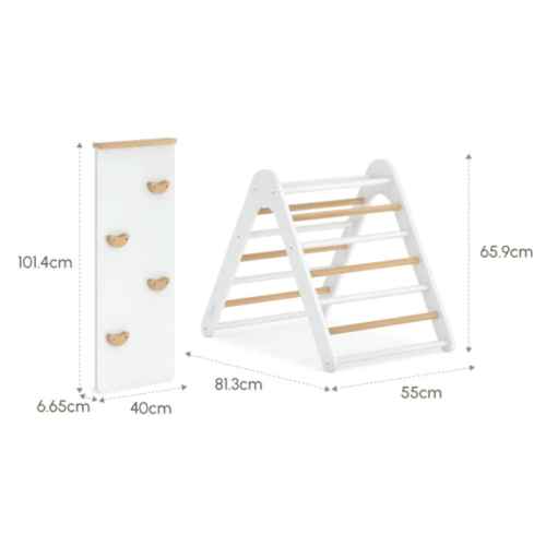 Boori Tidy Kids Climbing Triangle & Ramp 2 Piece Set, Barley and Almond