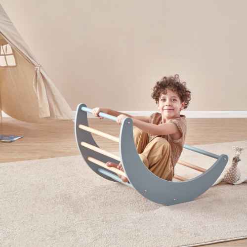 Boori Tidy Kids Pikler Climbing Arch, Blueberry and Almond