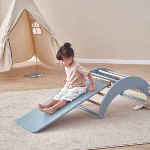 Boori Tidy Kids Pikler Climbing Arch, Blueberry and Almond