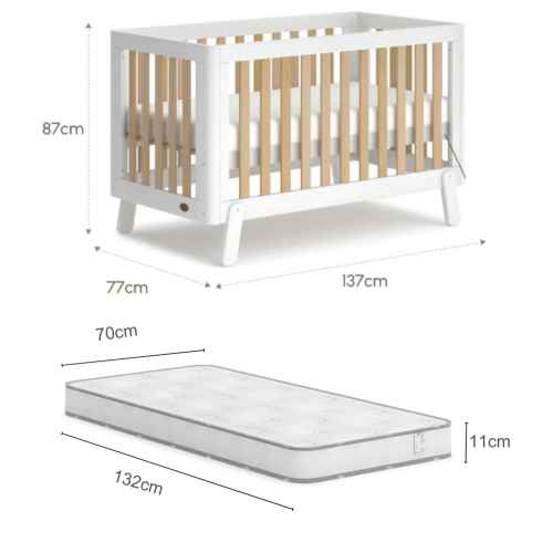 Boori Turin Cot Bed with Spring Mattress