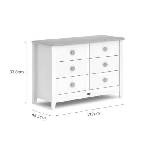 Boori Universal Kids 6 Drawer Chest V23, Blueberry and Almond