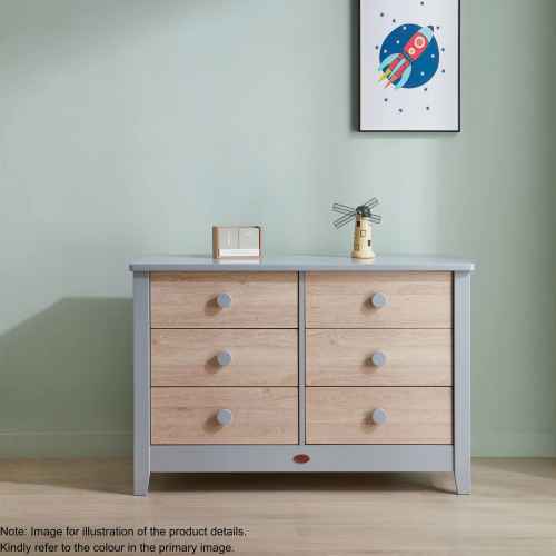 Boori Universal Kids 6 Drawer Chest V23, Soft White and Light Oak