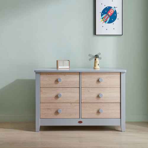 Boori Universal Kids 6 Drawer Chest V23, Pebble and Oak