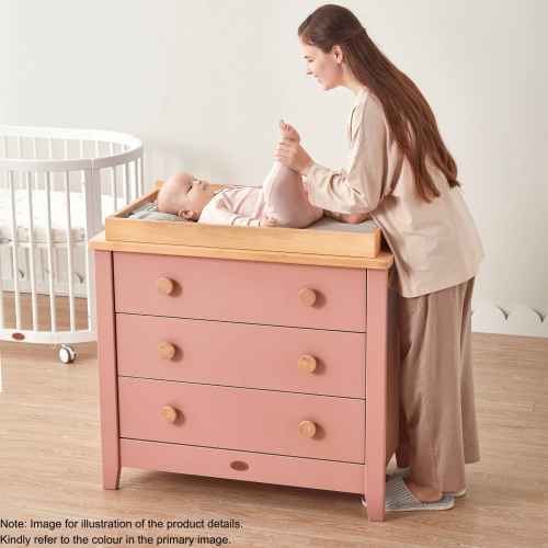 Boori Universal Kids 3 Drawer Chest V23, Soft White and Light Oak