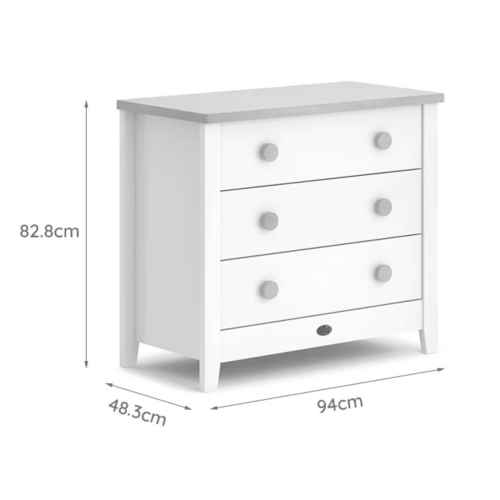 Boori Universal Kids 3 Drawer Chest V23, Soft White and Light Oak