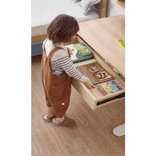 Boori Ergonomic Kids Desk (110cm) With Pegboard Hutch Package, Cherry and Beech