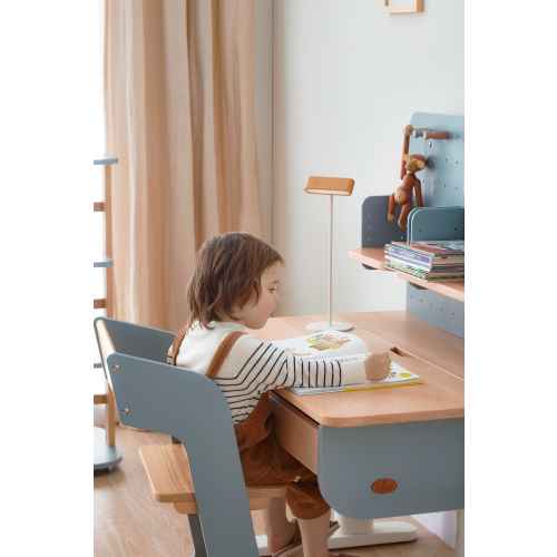 Boori Ergonomic Kids Desk (110cm) With Pegboard Hutch Package, Blueberry and Beech