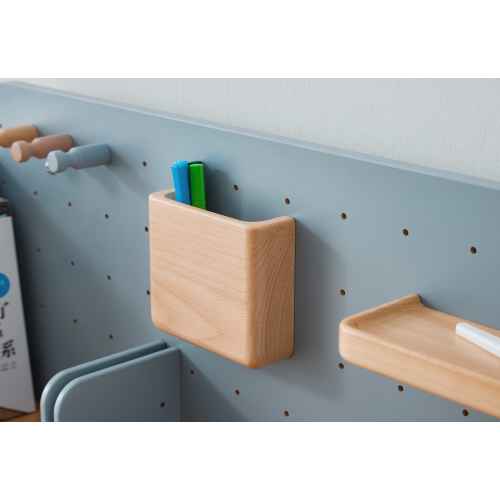 Boori Ergonomic Kids Desk (110cm) With Pegboard Hutch Package, Blueberry and Beech