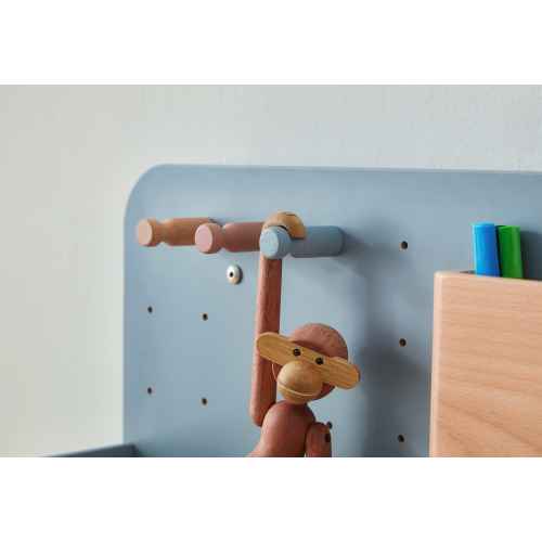 Boori Ergonomic Kids Desk (110cm) With Pegboard Hutch Package, Blueberry and Beech