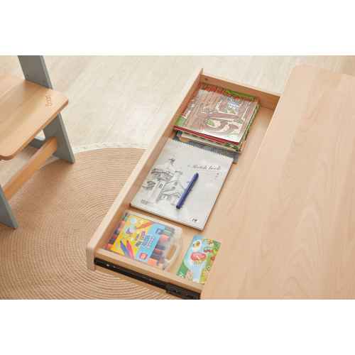Boori Ergonomic Kids Desk (100cm) With Pegboard Hutch Package, Blueberry and Beech