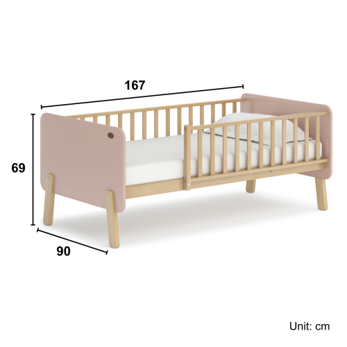 Boori Natty Kids Bedside Bed, Cherry and Almond