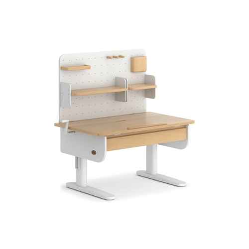 Boori Ergonomic Kids Desk (110cm) With Pegboard Hutch Package, Barley and Beech