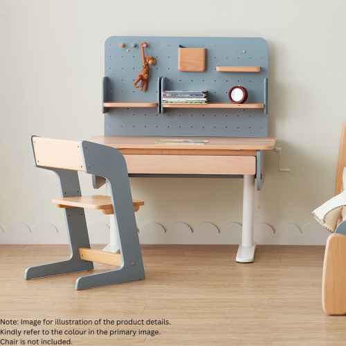 Boori Ergonomic Kids Desk (100cm) With Pegboard Hutch Package, Barley and Beech