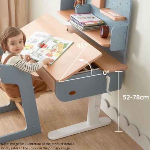 Boori Ergonomic Kids Desk (100cm) With Pegboard Hutch Package, Barley and Beech