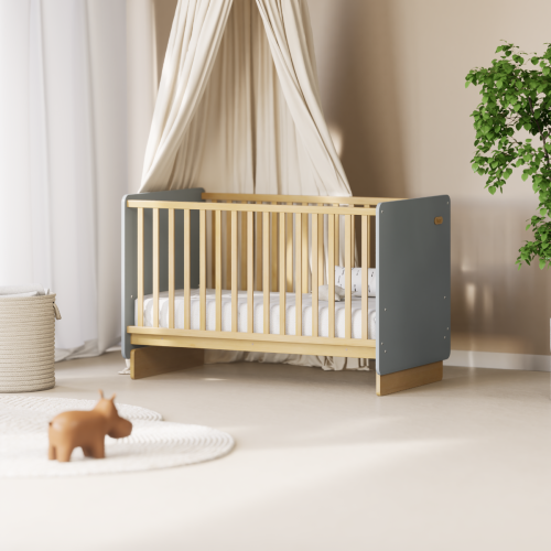 Boori Neat Kids Cot Bed, Blueberry and Almond